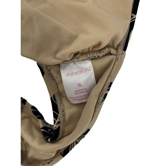 Xhilaration Brown Palm Tree Print Swim Bikini Top Women's Size XL - Picture 7 of 7